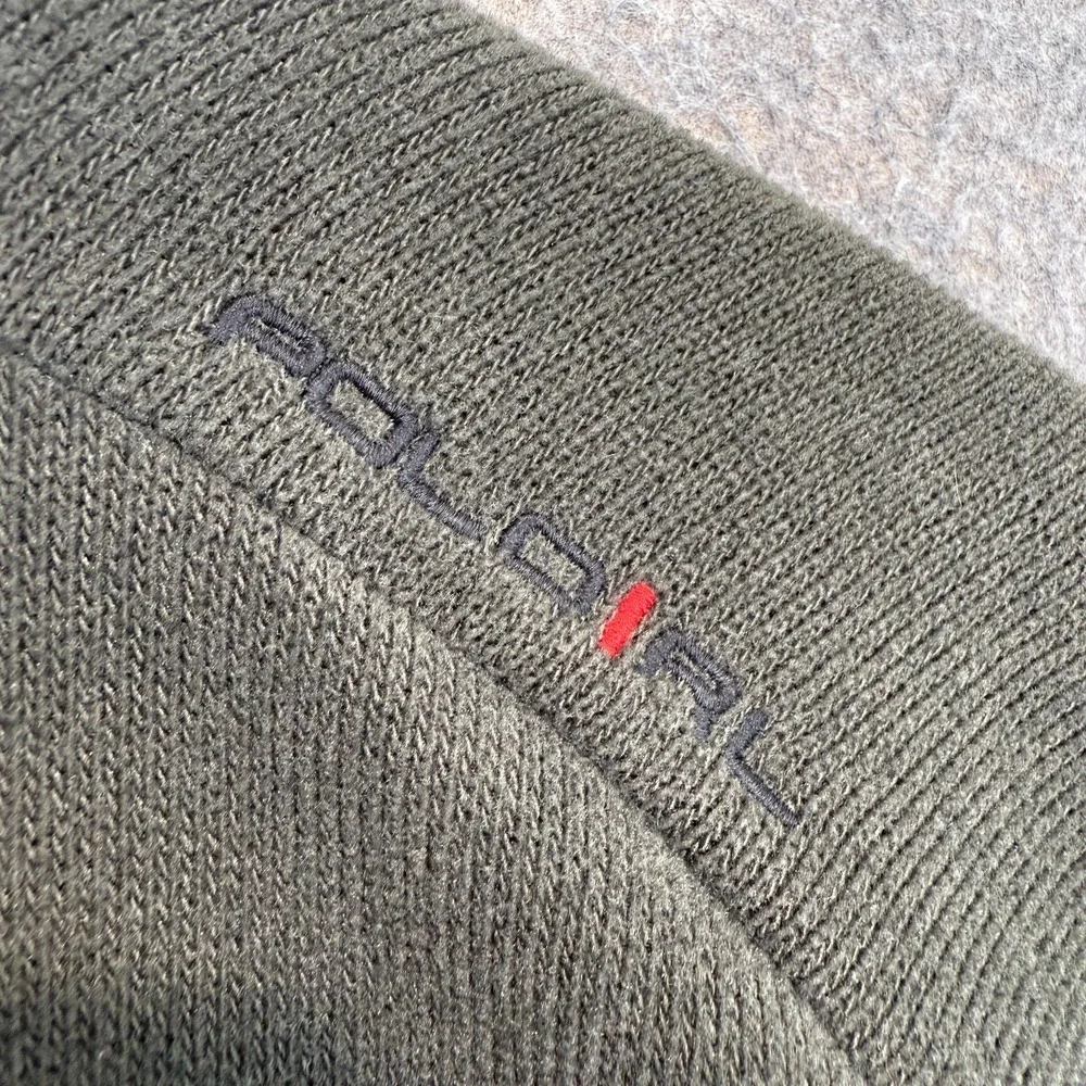 Vintage Polo Ralph Lauren Fleece Jacket Mens Large Zip Pocket RL Dark Green Coat